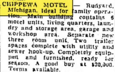 Chippewa Motel - May 1966 For Sale